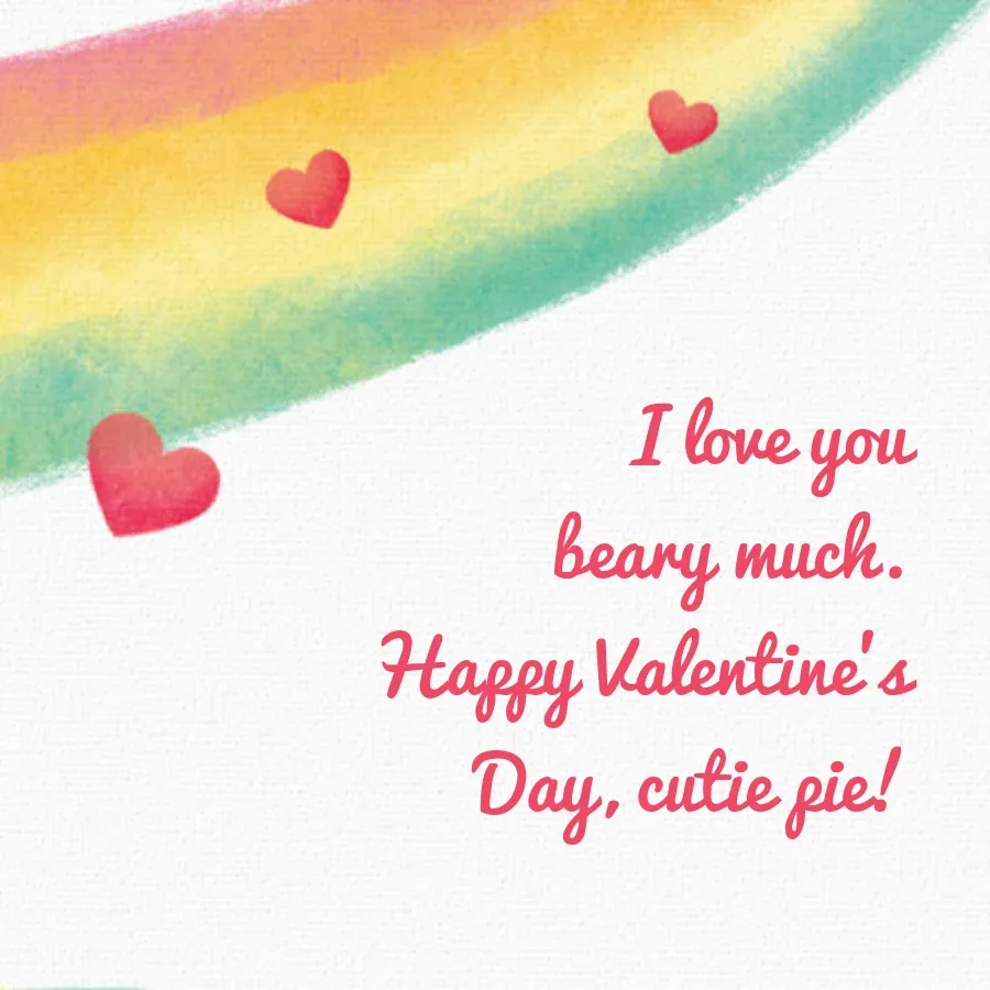 Care Bears | Valentine Cupid card inside right