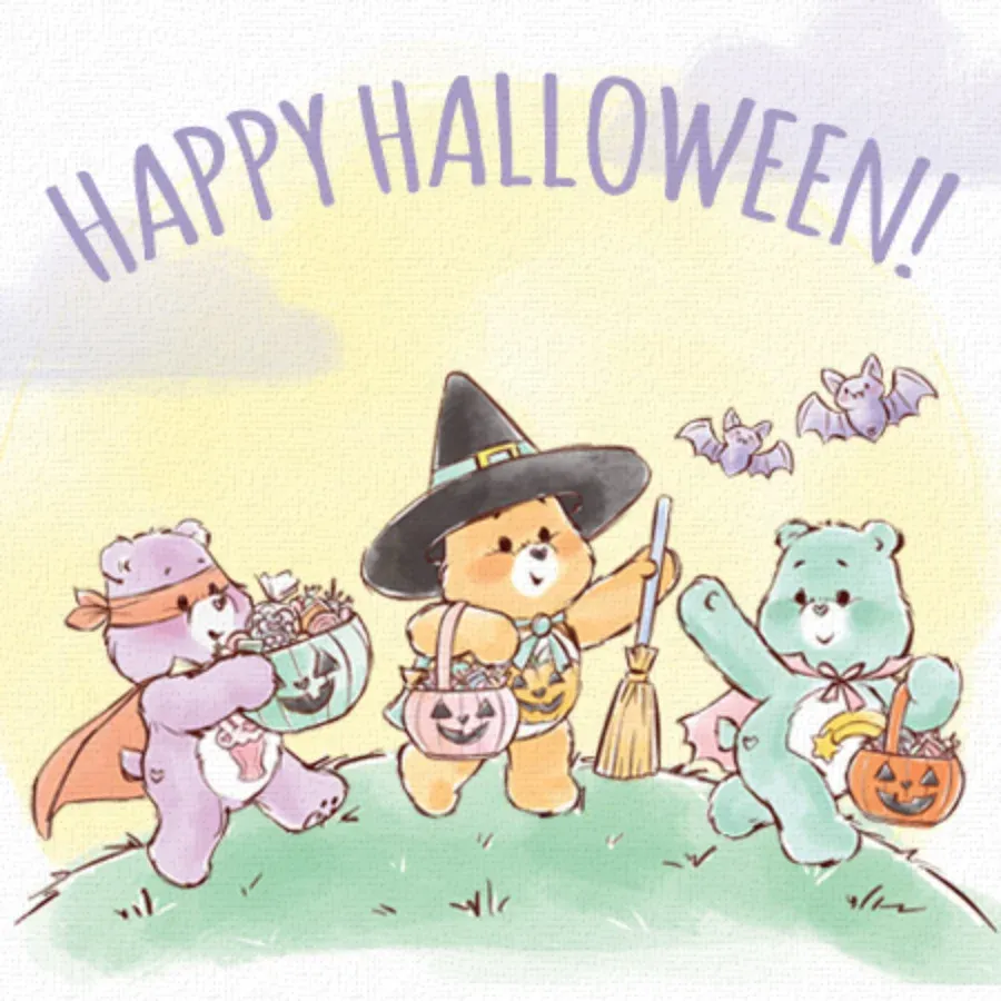 Care Bears | Happy Halloween Leaves card front