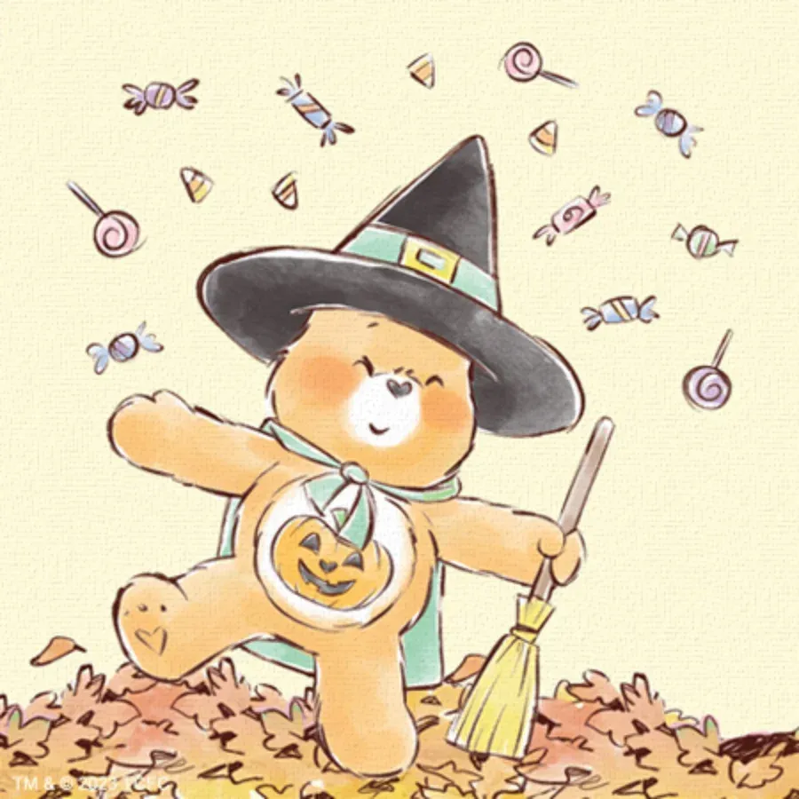 Care Bears | Happy Halloween Leaves card inside left