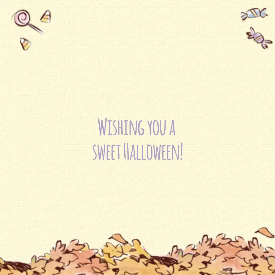 Care Bears | Happy Halloween Leaves card inside right