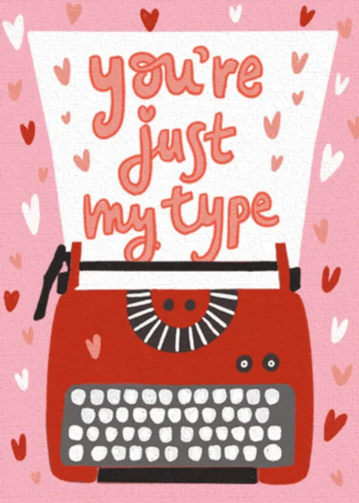 Typewriter Love card front