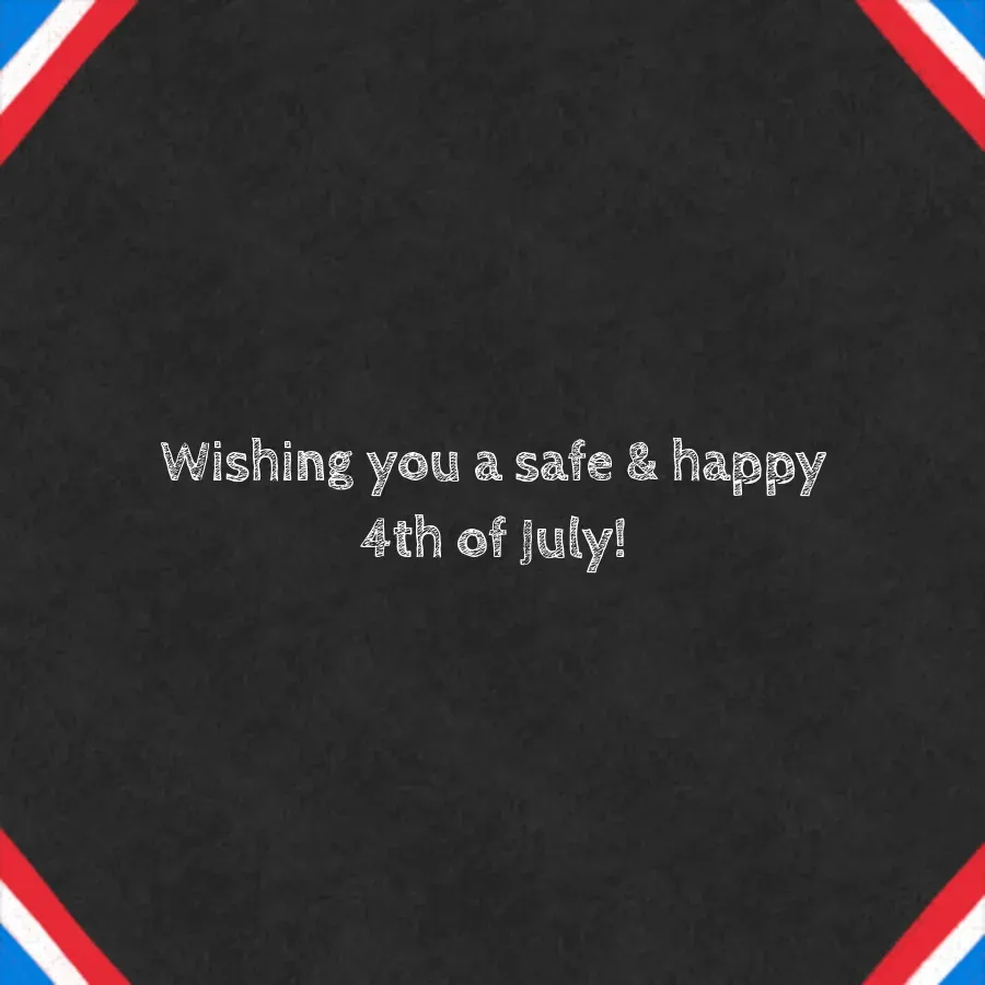 4th of July Chalkboard card inside right