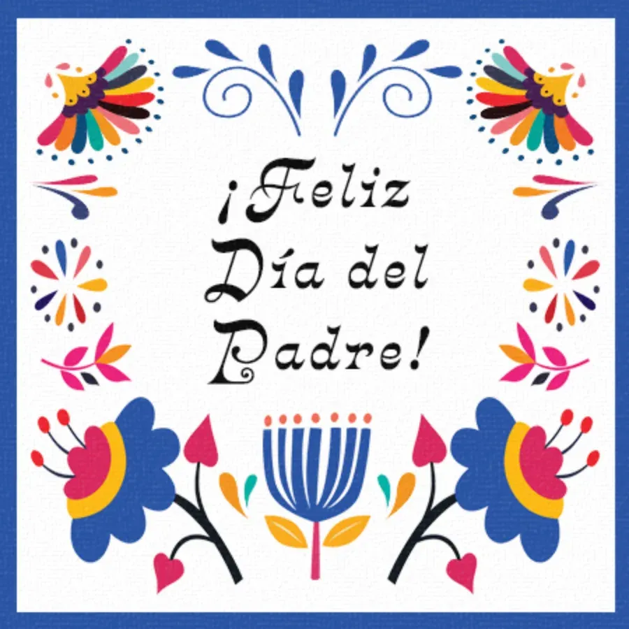 Rainbow Floral Padre card front