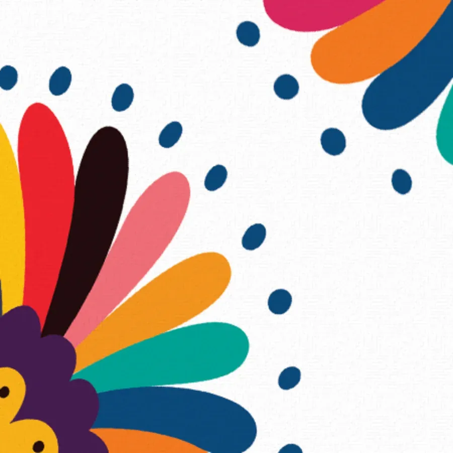 Rainbow Floral Padre card inside left