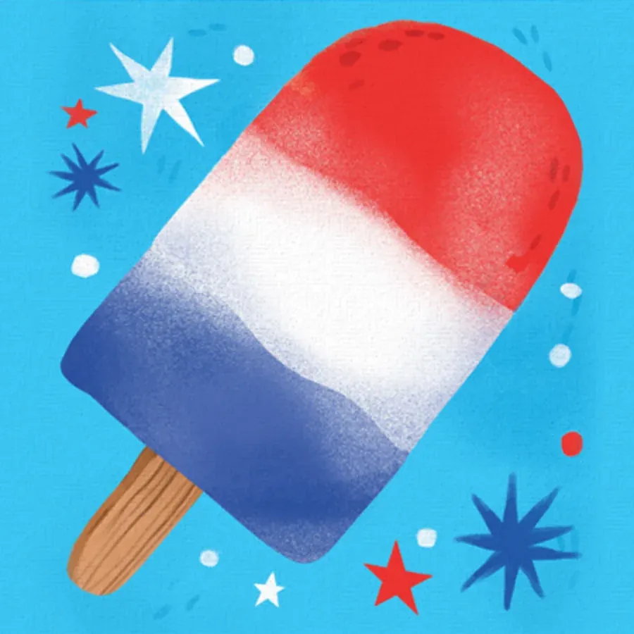 Patriotic Popsicle card inside left