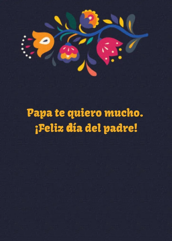 Día del Padre Floral card inside right