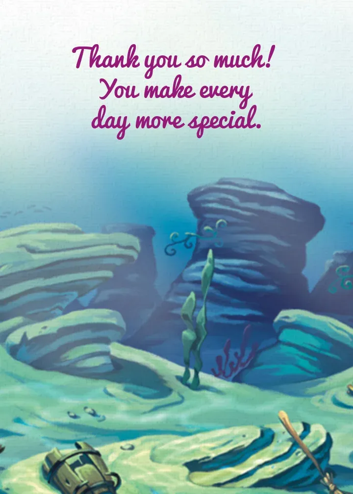 The Little Mermaid Thank You card inside right