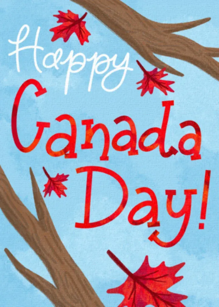 Canada Day Leaves card front