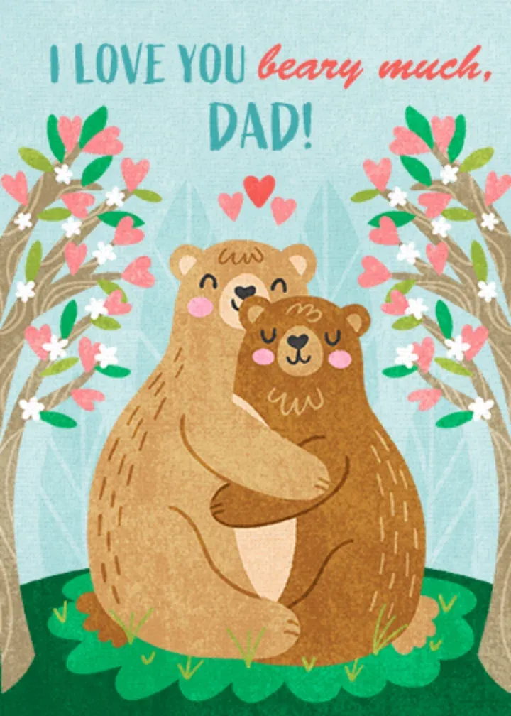 Beary Much Love Dad card front