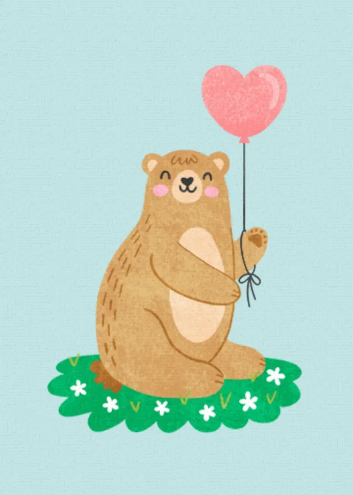 Beary Much Love Dad card inside left