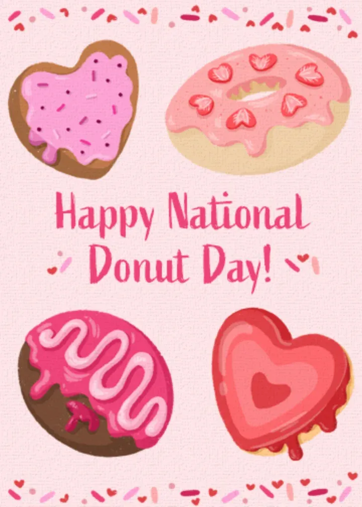 Heart Donut Day card front