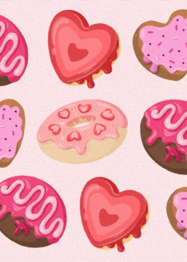 Heart Donut Day card inside left