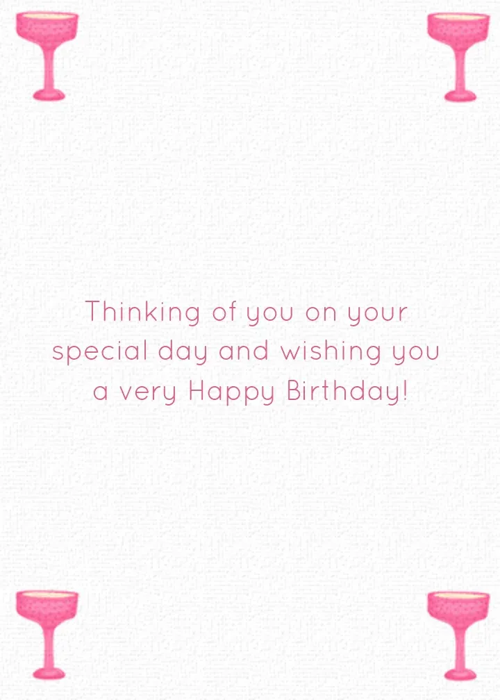 Cheers Happy Birthday card inside right