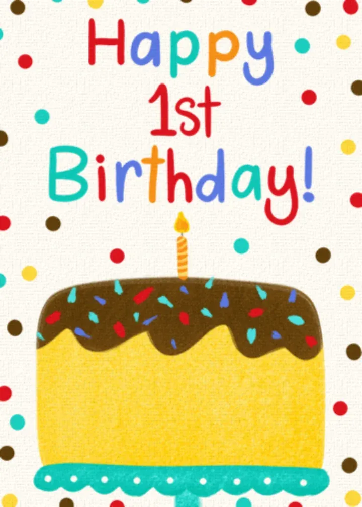 1st Birthday Cake card front