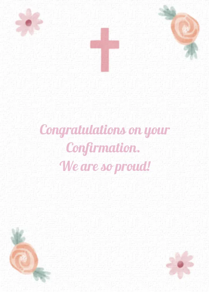 Confirmation Flowers Pink card inside right