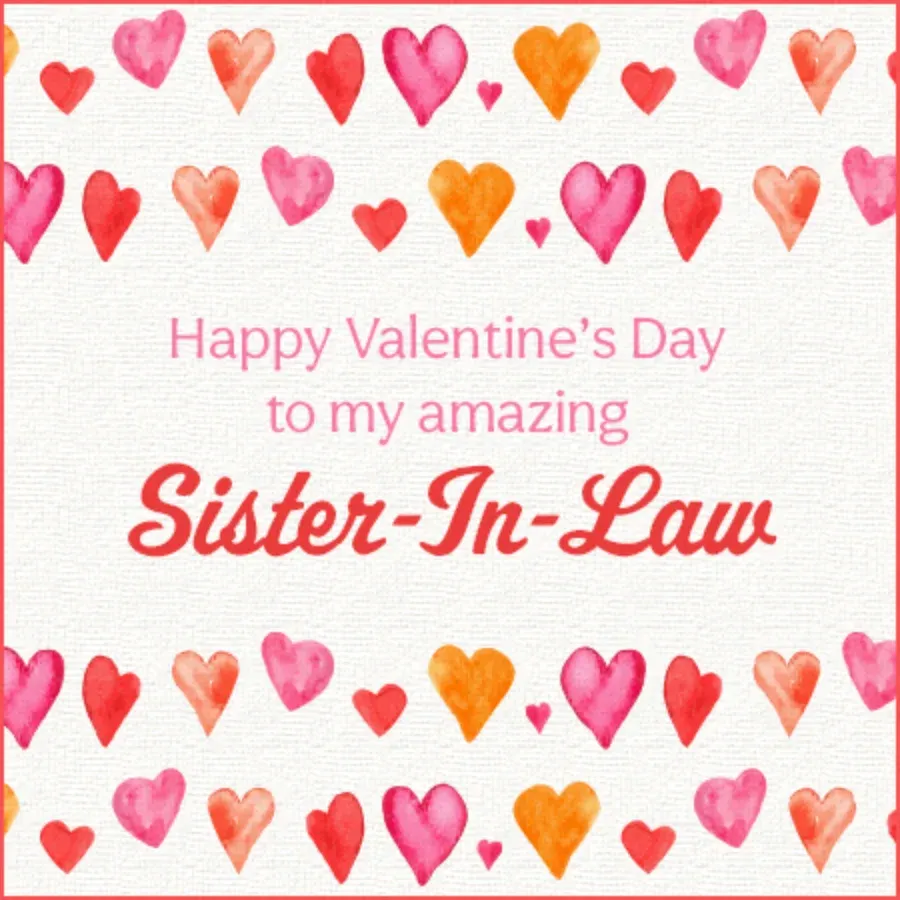 Sister-In-Law Valentine card front