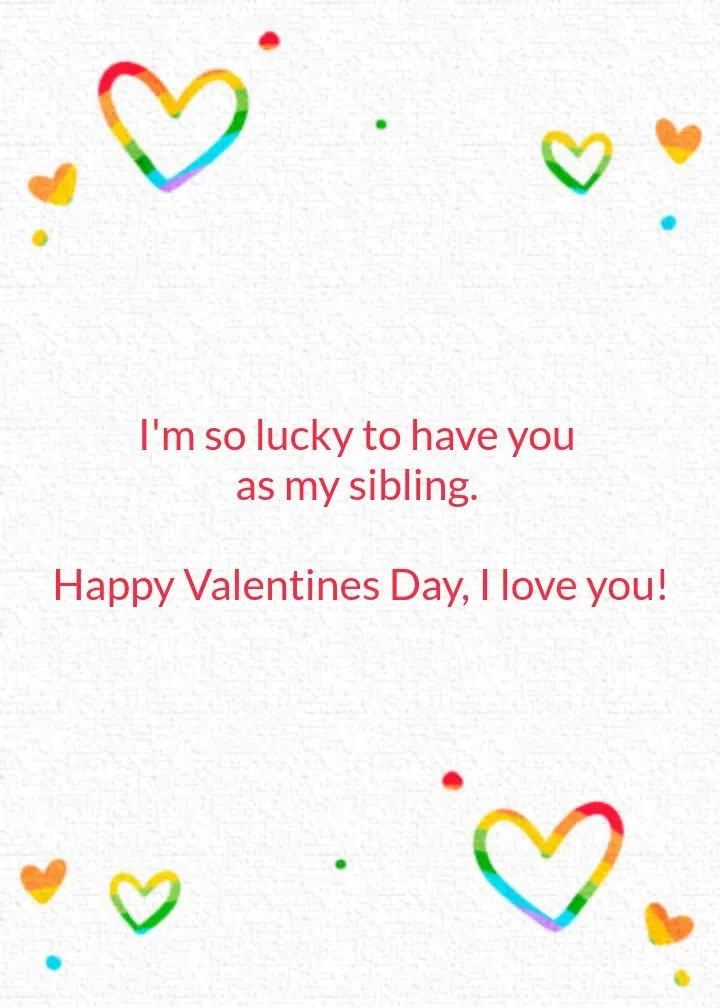 Sibling Valentine card inside right
