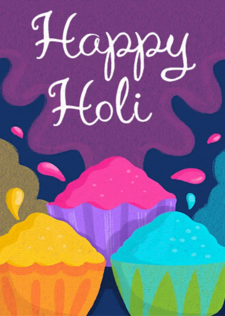 Holi Gulal card front