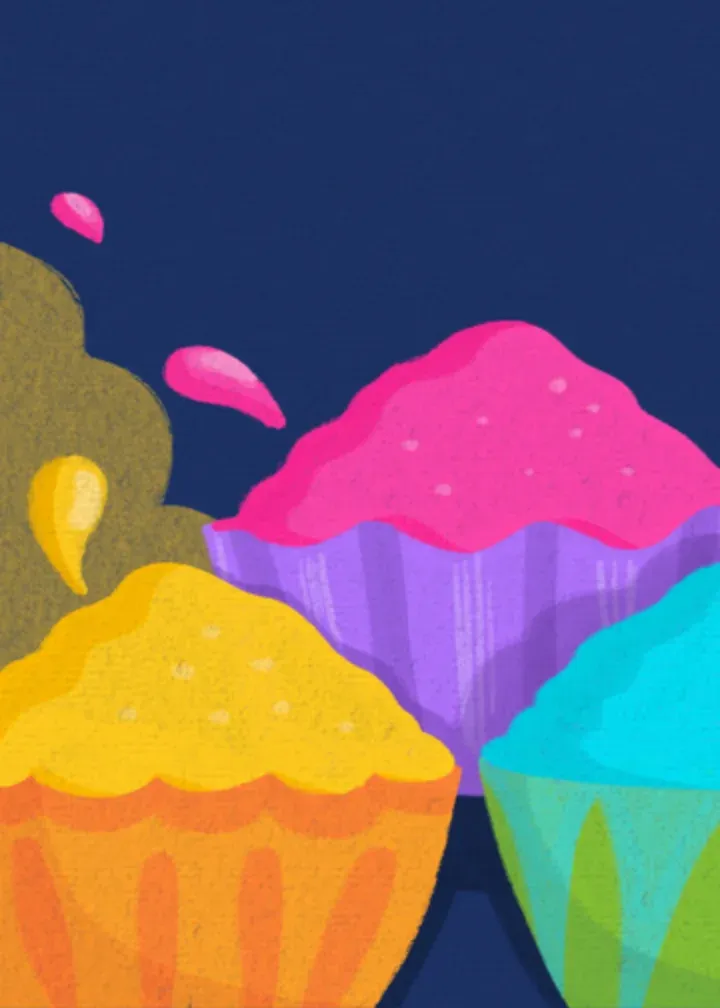 Holi Gulal card inside left