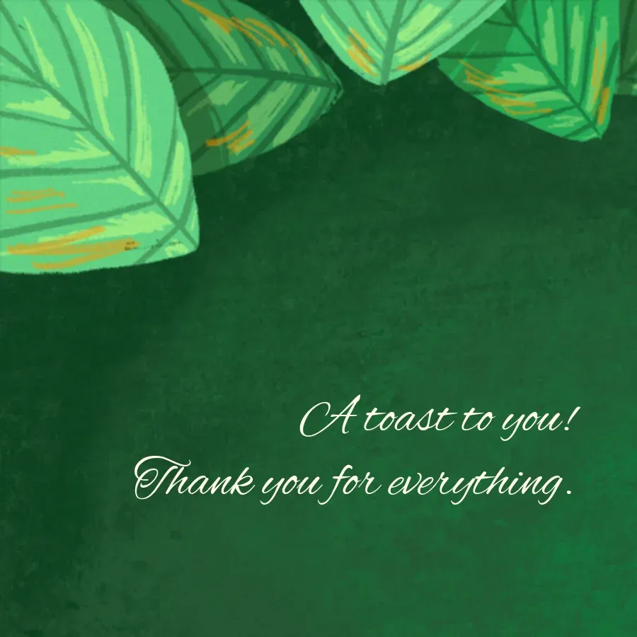 Old Fashioned Thanks card inside right