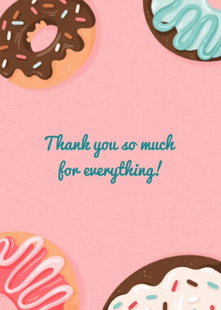 Donut Thank You card inside right