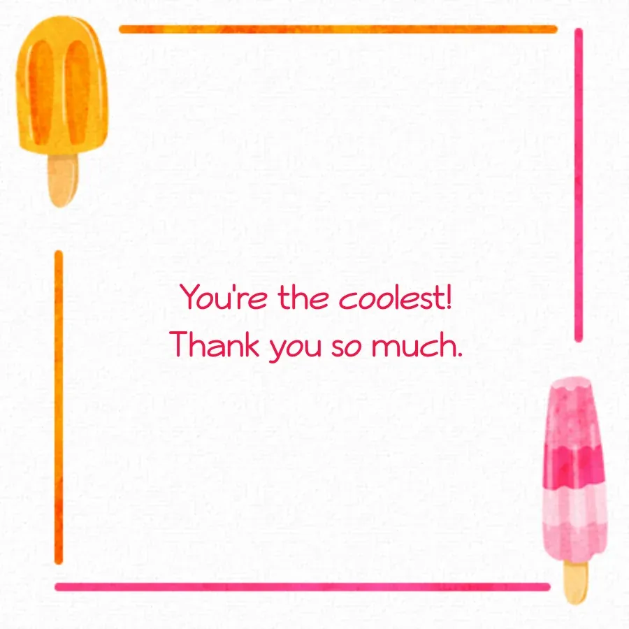 Poppin' in Thanks card inside right