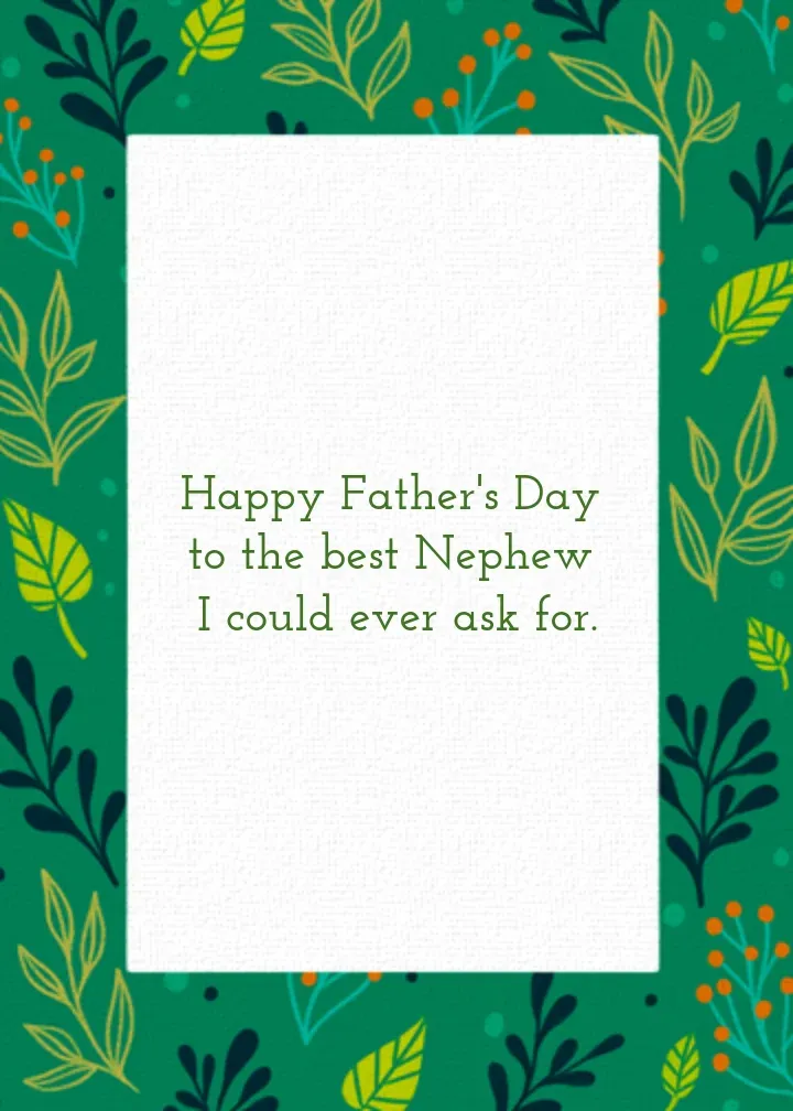 Nephew Greenery card inside right