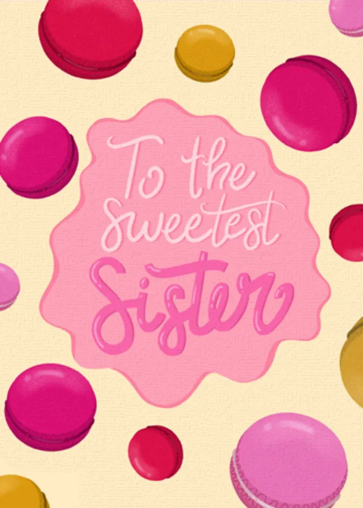 Sweet Sister Macaron card front