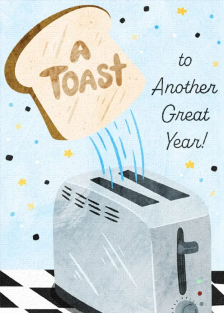Toast to Another Year card front
