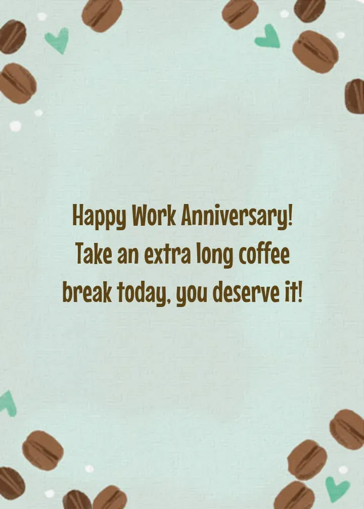 Anniversary Coffee card inside right