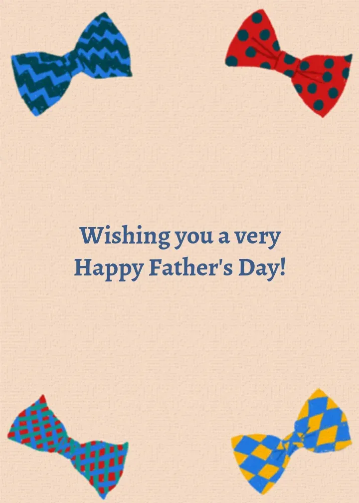 Father's Day Bowtie card inside right