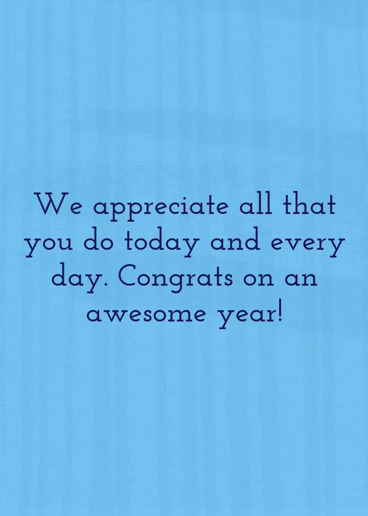 Anniversary Office Supplies card inside right