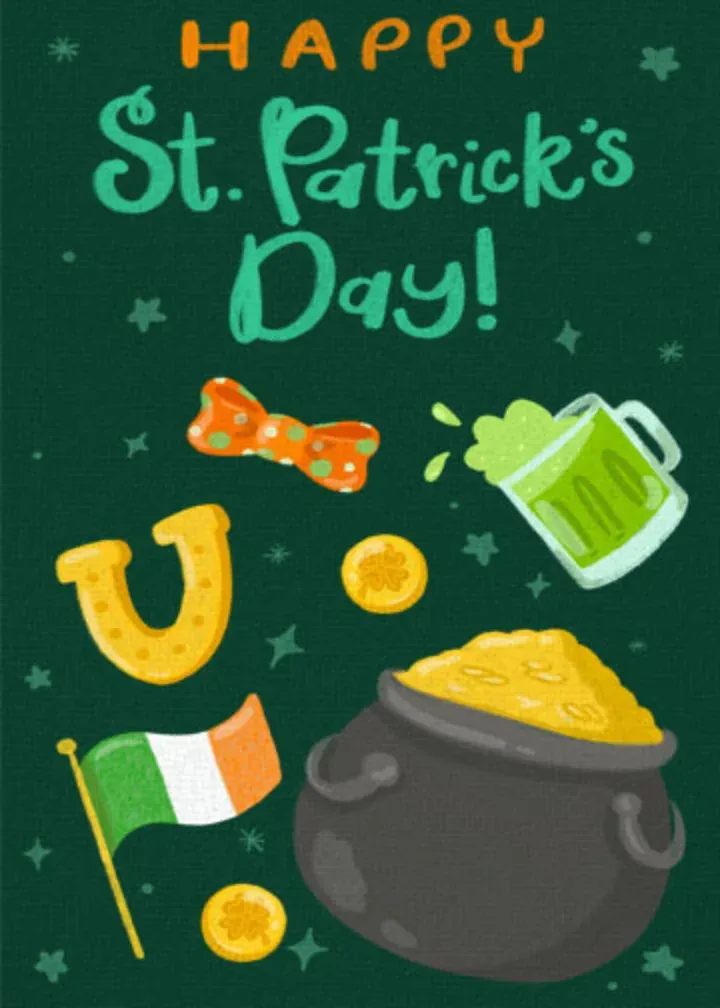 St Patrick's Day Charms card front