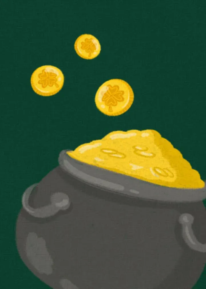 St Patrick's Day Charms card inside left