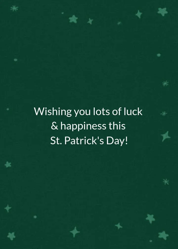 St Patrick's Day Charms card inside right