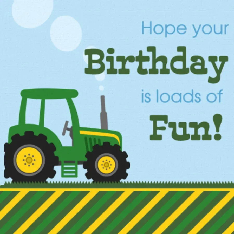 Tractor Birthday card front