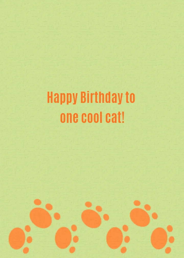 Cat Birthday card inside right