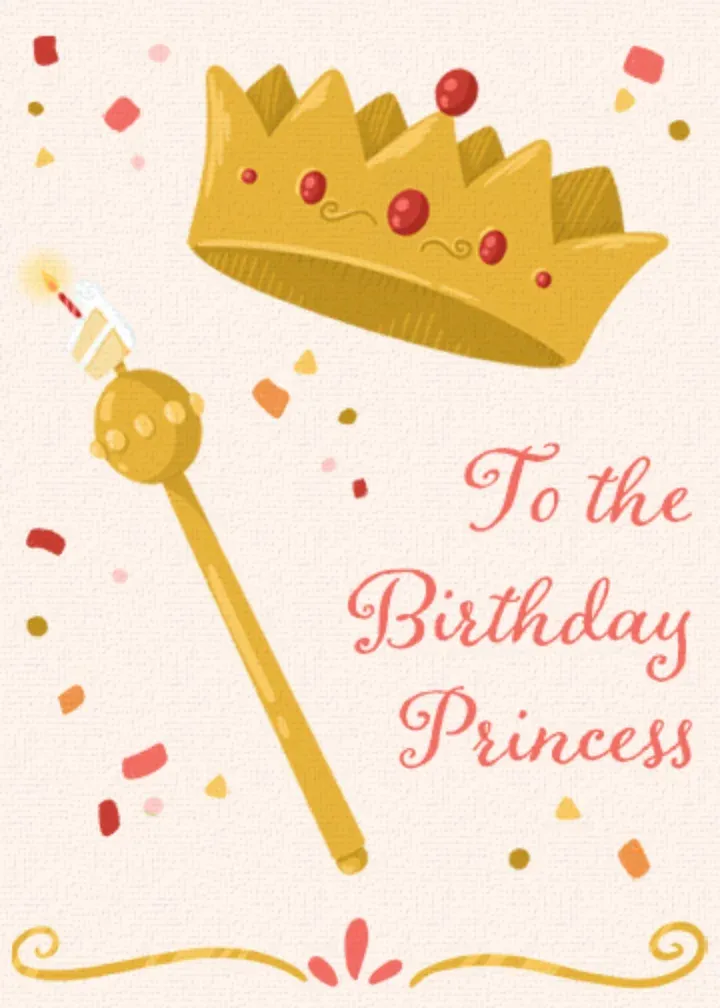 Birthday Princess Crown card front