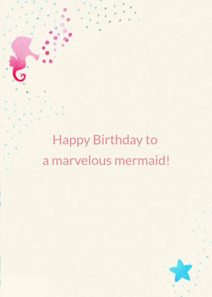 Mermaid Splash card inside right