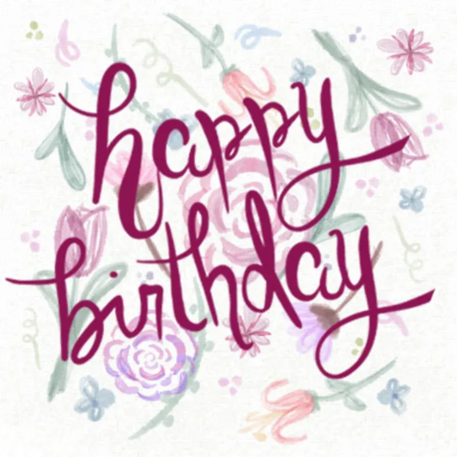 Birthday Sketch Spring card front