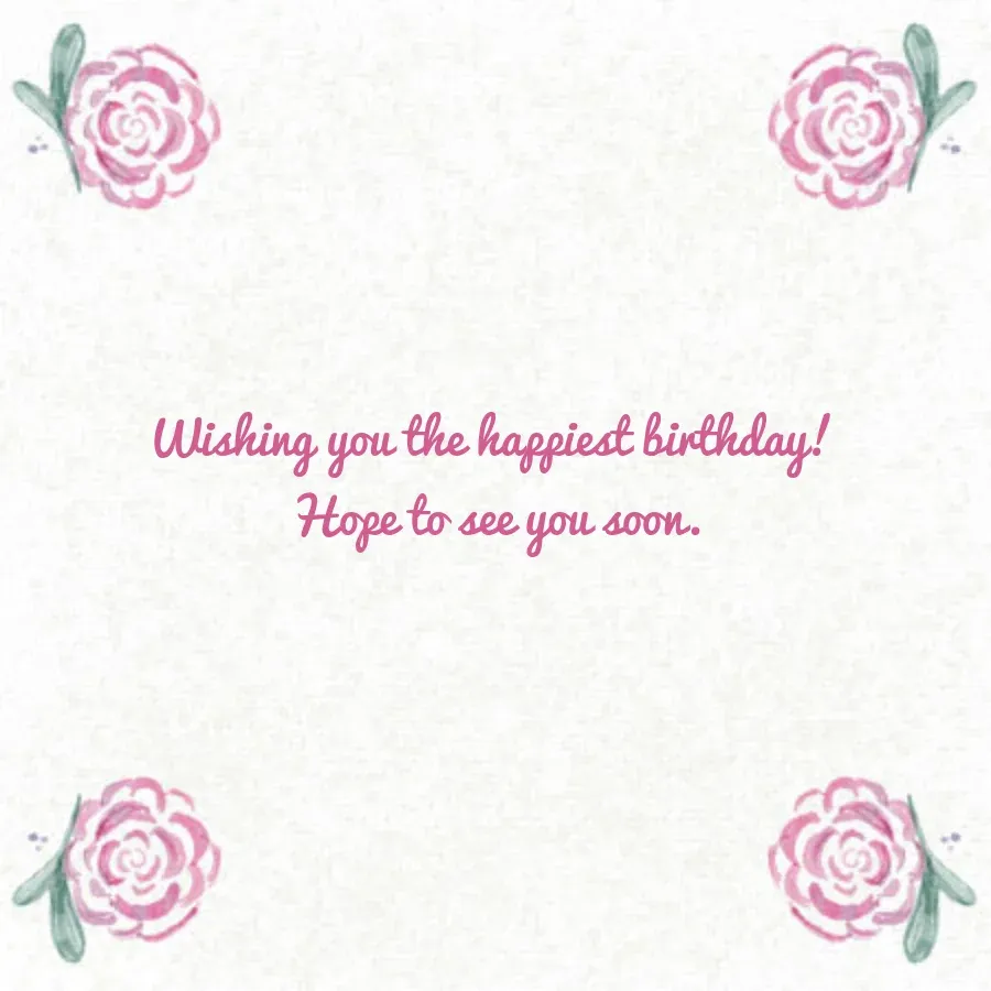 Birthday Sketch Spring card inside right