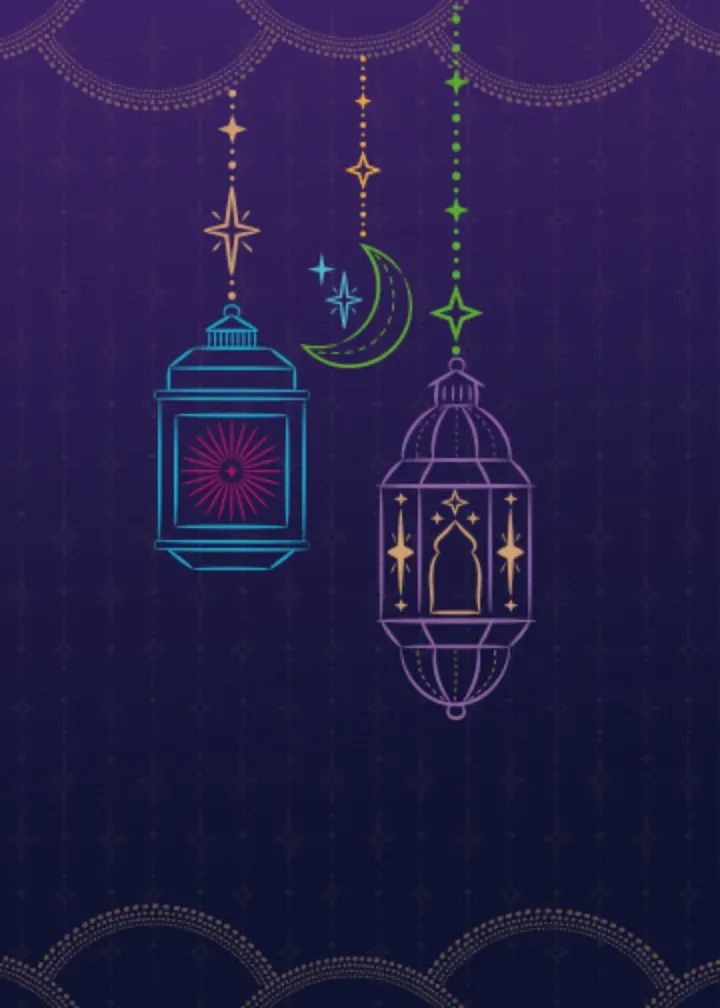 Ramadan Night Lanterns card inside left