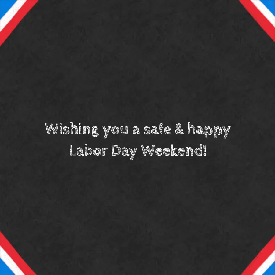 Labor Day Chalkboard card inside right