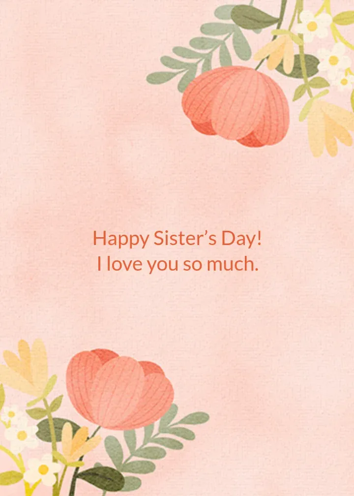 Happy Sister's Day Bouquet card inside right