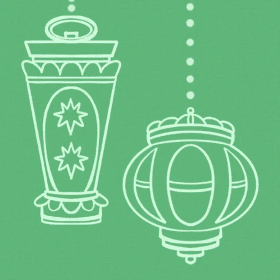 Eid Lantern Photo card inside left