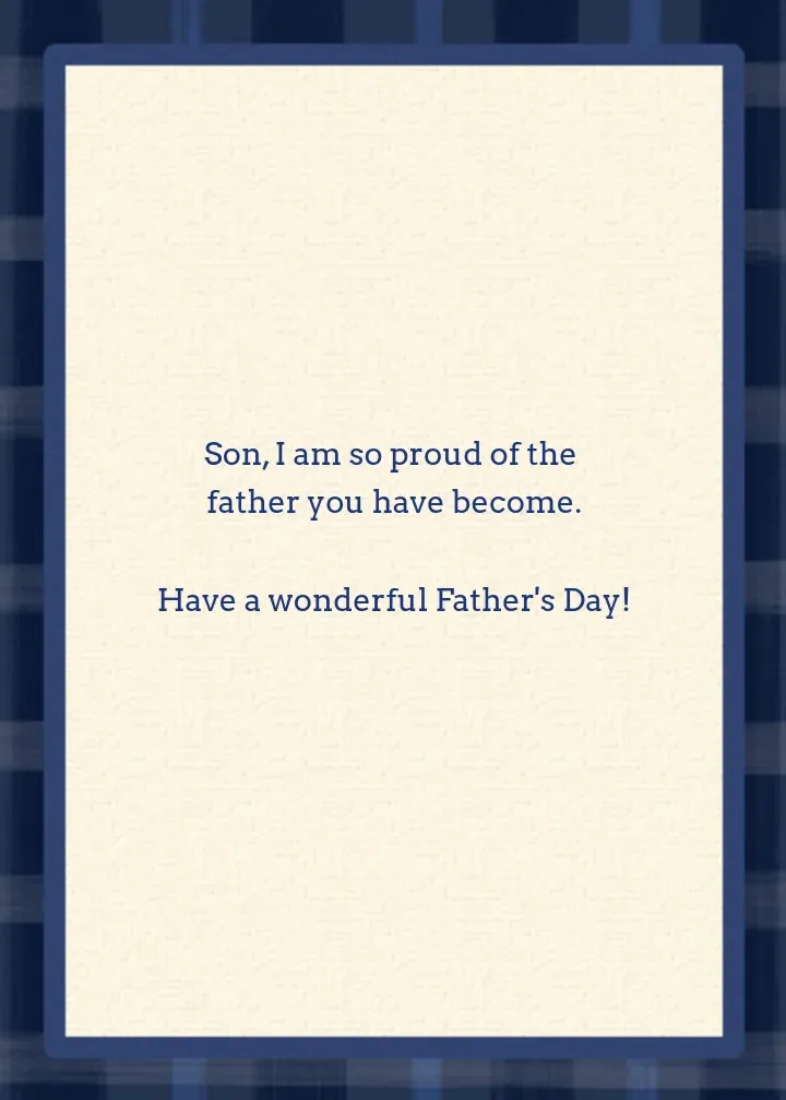 Son on Father's Day card inside right