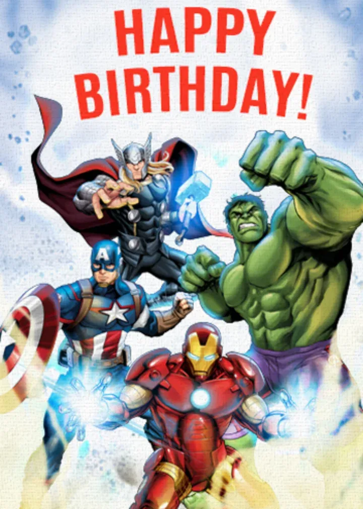 Avengers | Happy Birthday Group card front