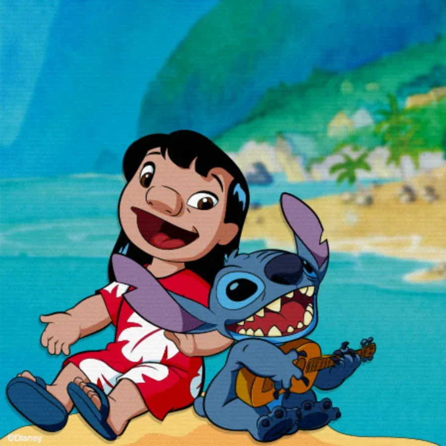 Stitch Birthday Thank You card inside left