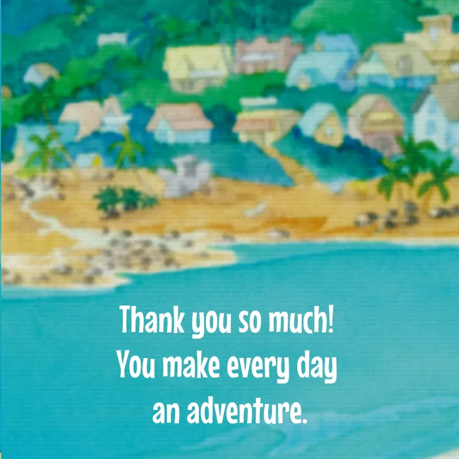 Stitch Birthday Thank You card inside right