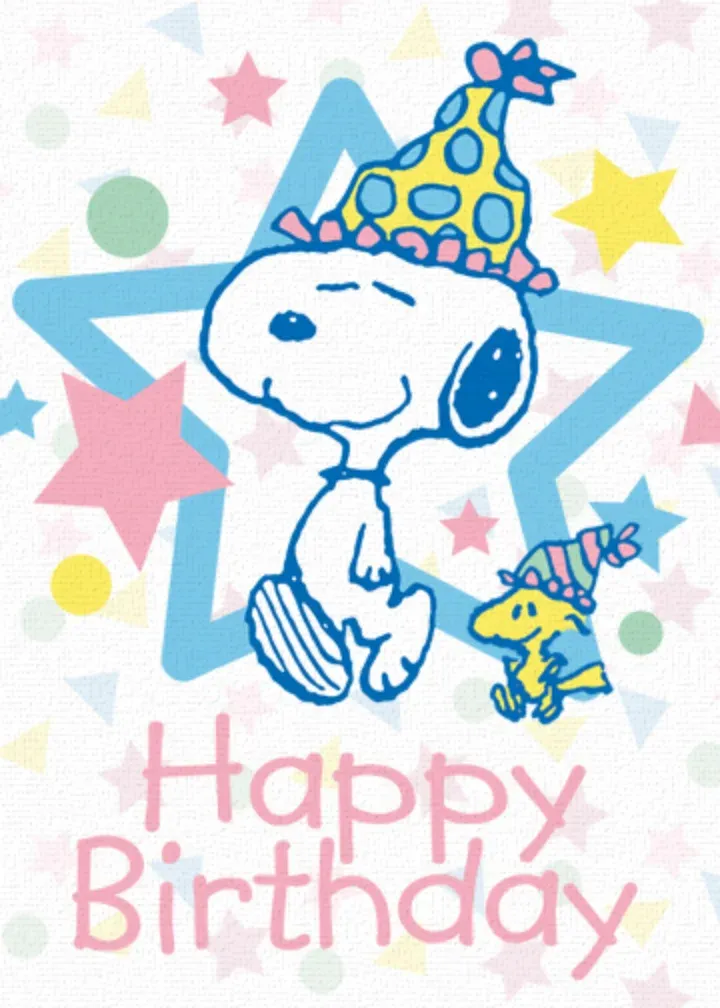Peanuts | Happy Birthday Star card front